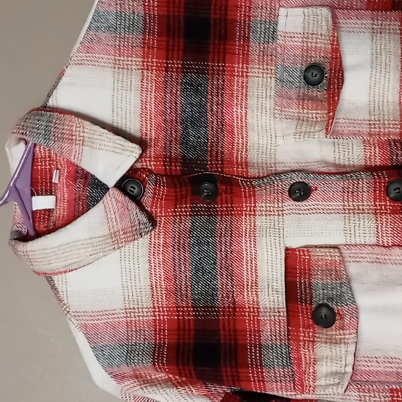 Elan Red/White/Black Plaid, Flannel, Lined, Full Button, 4 Pocket Jacket M - Picture 3 of 7